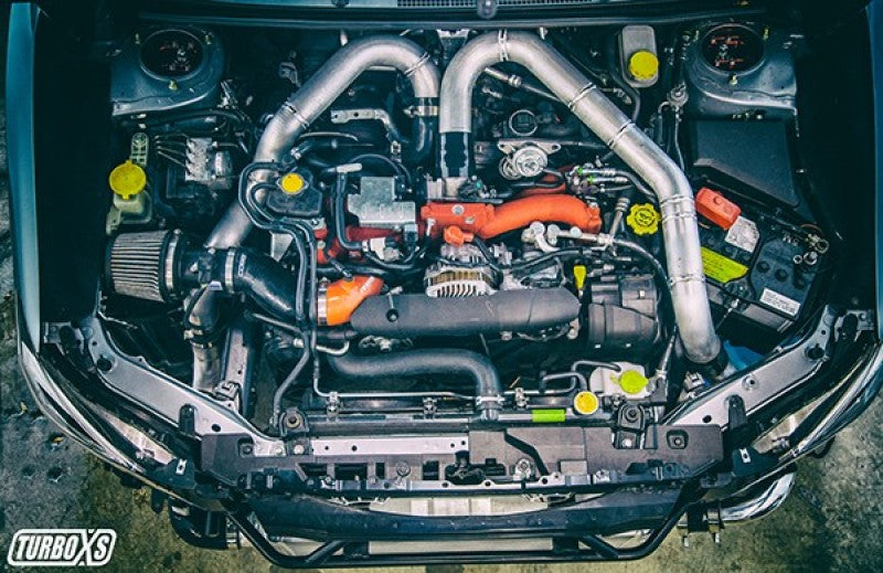 Turbo XS FMIC 2015-2017 Subaru STi - Wrinkle Red Pipes.