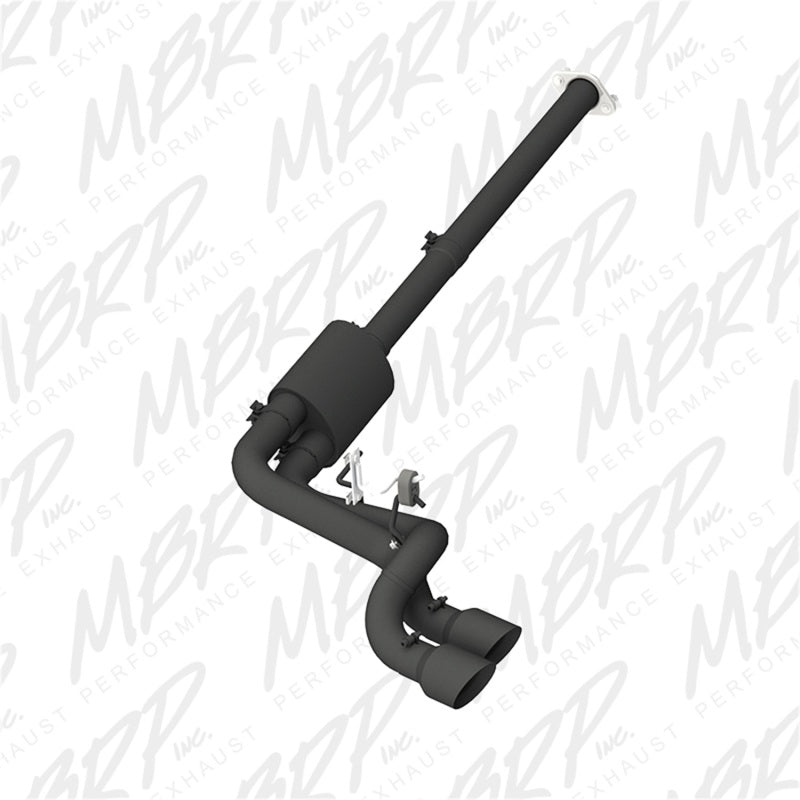 MBRP 09-14 Ford F150 Pre-Axle 4.5in OD Tips Dual Outlet 3in Black Coated Cat Back Exhaust.