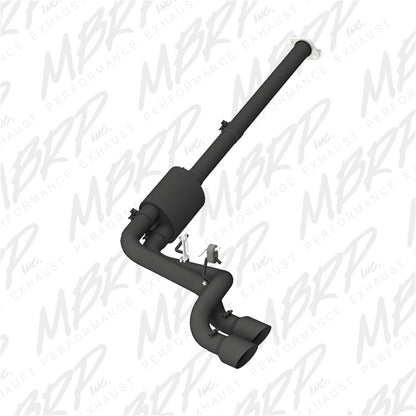 MBRP 09-14 Ford F150 Pre-Axle 4.5in OD Tips Dual Outlet 3in Black Coated Cat Back Exhaust.