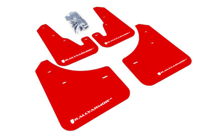 Rally Armor 2004-2009 Mazda3/Speed 3 UR Red Mud Flap w/ White Logo.