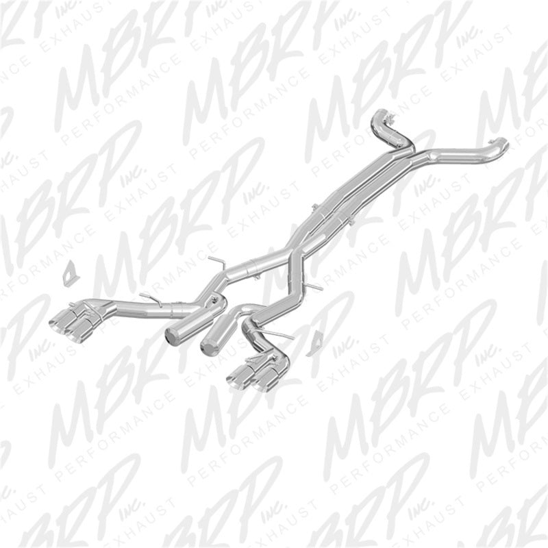 MBRP 2016 Chevy Camaro V8 6.2L 6spd 3in Alum Race Dual Cat Back w/ 4.5in Quad Dual Wall Tips.