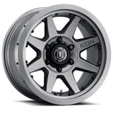 ICON Rebound Pro 17x8.5 6x5.5 0mm Offset 4.75in BS 106.1mm Bore Titanium Wheel.