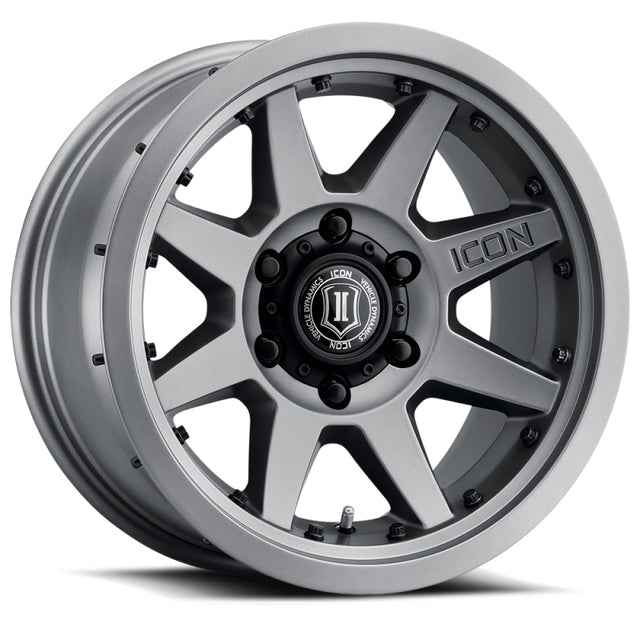 ICON Rebound Pro 17x8.5 6x5.5 0mm Offset 4.75in BS 106.1mm Bore Titanium Wheel.