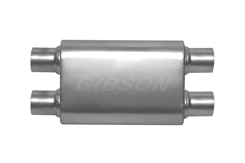 Gibson CFT Superflow Dual/Dual Oval Muffler - 4x9x18in/3in Inlet/3in Outlet - Stainless.