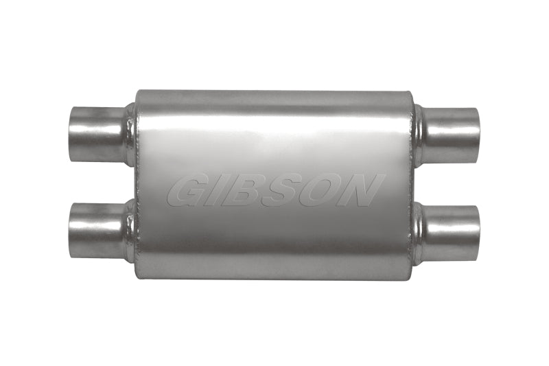 Gibson MWA Superflow Dual/Dual Oval Muffler - 4x9x14in/3in Inlet/3in Outlet - Stainless.