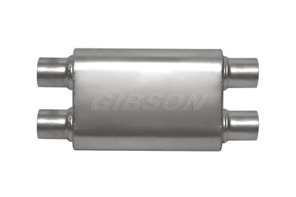 Gibson MWA Superflow Dual/Dual Oval Muffler - 4x9x14in/3in Inlet/3in Outlet - Stainless.