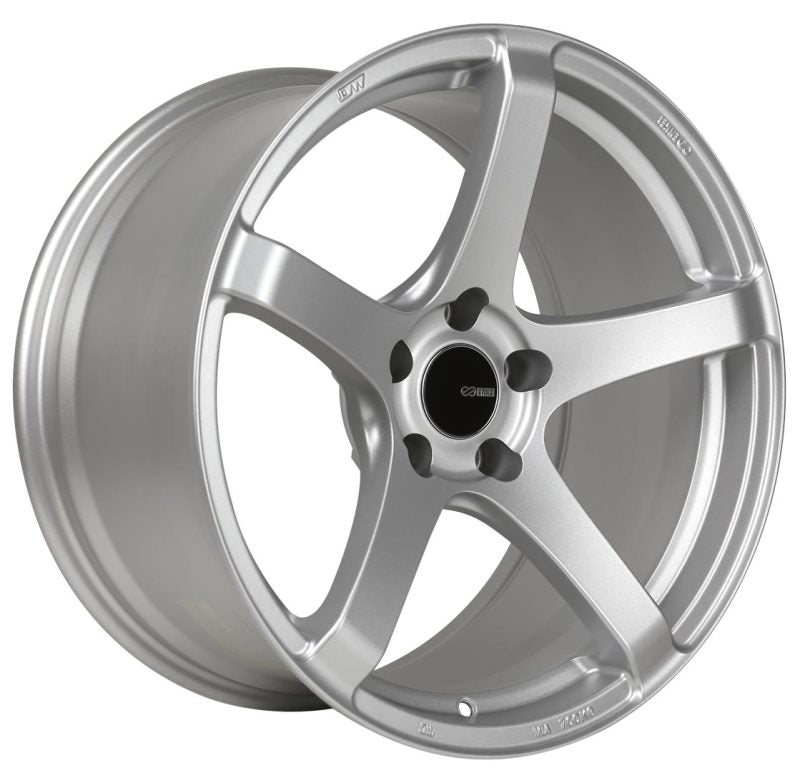 Enkei Kojin 18x9.5 15mm Offset 5x114.3 Bolt Pattern 72.6mm Bore Dia Matte Silver Wheel.