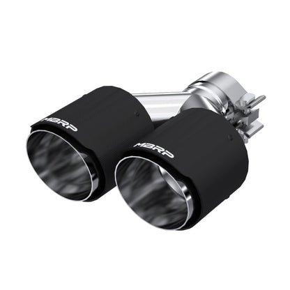 MBRP Universal Carbon Fiber Dual Tip 4in OD/2.5in Inlet.