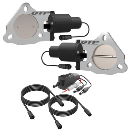 QTP 3in Bolt-On QTEC Dual Electric Cutout Valves - Pair.