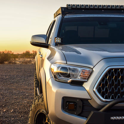 Rigid Industries 16-20 Toyota Tacoma A-Pillar Light Mount Kit (Incl. D-SS Flood/Black/Amber Covers).