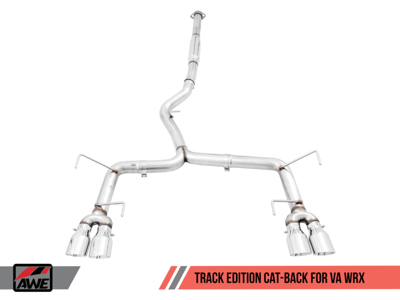 AWE Tuning Subaru WRX/STI VA/GV Sedan Track Edition Exhaust - Chrome Silver Tips (102mm).