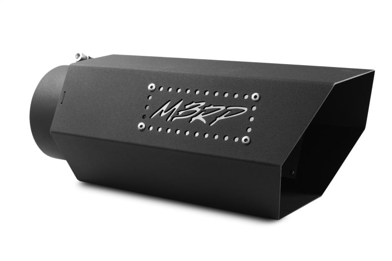 MBRP Universal Hex Tip 5in Inlet 16in Length w/ Logo - Black Coated.
