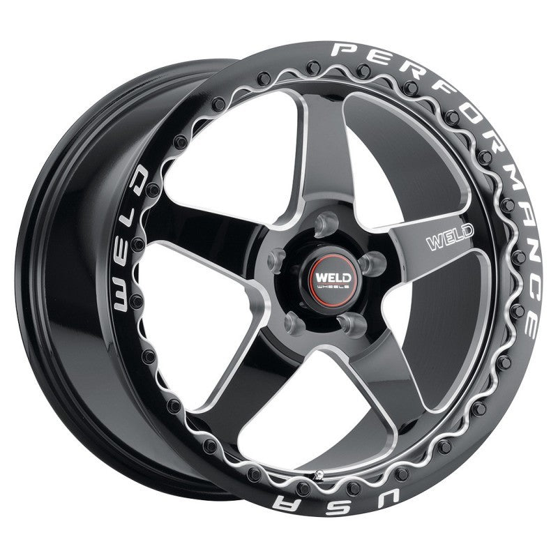 Weld S904 17x10 Ventura Beadlock 5x114.3 ET00 BS5.50 Gloss BLK MIL DIA 78.1.