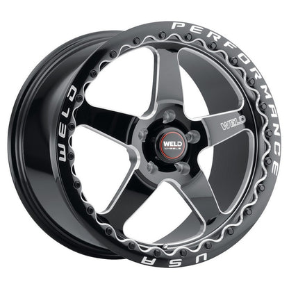 Weld S904 17x10 Ventura Beadlock 5x114.3 ET00 BS5.50 Gloss BLK MIL DIA 78.1.