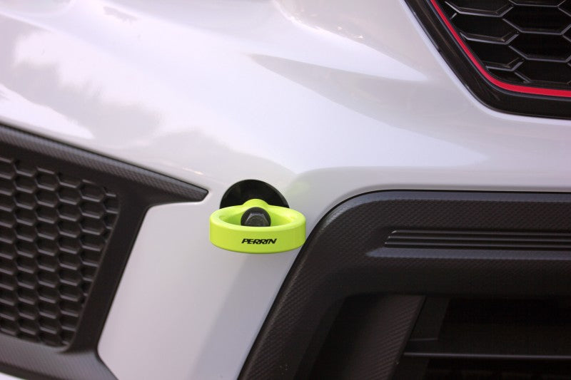 Perrin Tow Hook Kit - Front 2018+ Subaru WRX/STI - Neon Yellow.