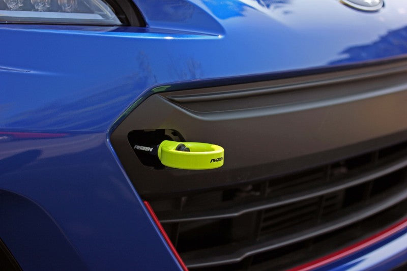 Perrin Tow Hook Kit - Front 2018+ Subaru WRX/STI - Neon Yellow.