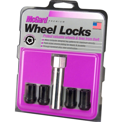 McGard Wheel Lock Nut Set - 4pk. (Tuner / Cone Seat) M12X1.25 / 13/16 Hex / 1.24in. Length - Black.