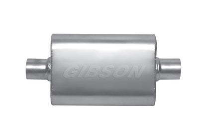 Gibson MWA Superflow Center/Center Oval Muffler - 4x9x14in/3in Inlet/3in Outlet - Stainless.