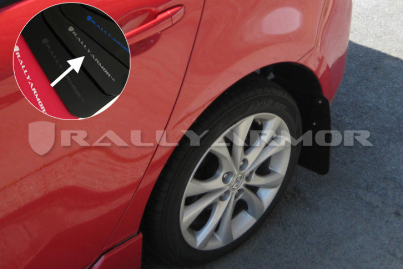 Rally Armor 2010+ Mazda3/Speed3 UR Black Mud Flap w/ Silver Logo.
