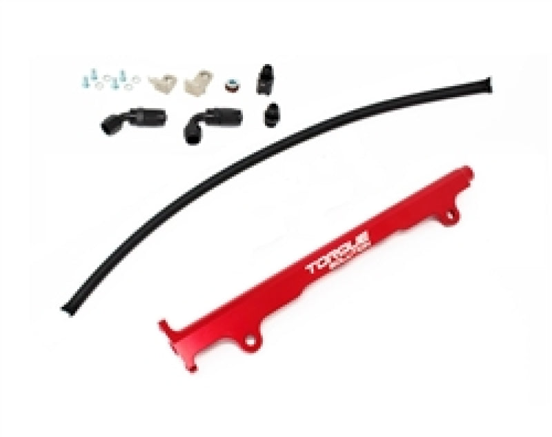 Torque Solution Mitsubishi Evo X Billet Aluminum Fuel Rail - Red.