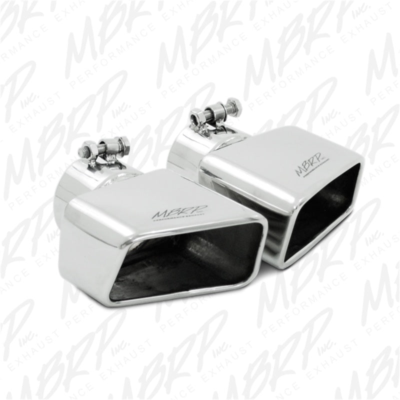 MBRP Universal Tip 4.50in x 2.75in ID Rectangle Angled Cut 3in OD Inlet 7.75in Lgth T304 Driver Side.