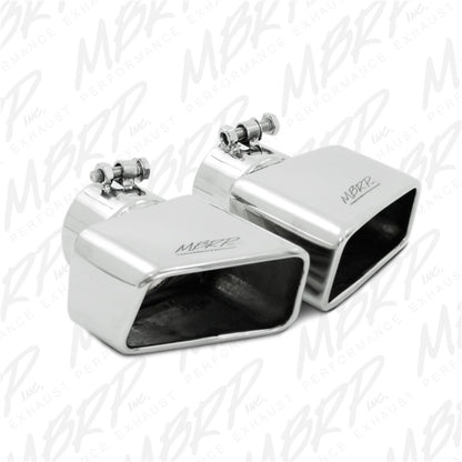 MBRP Universal Tip 4.50in x 2.75in ID Rectangle Angled Cut 3in OD Inlet 7.75in Lgth T304 Driver Side.