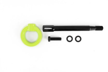 Perrin 08-14 Subaru WRX/STI Tow Hook Kit (Front) - Neon Yellow.