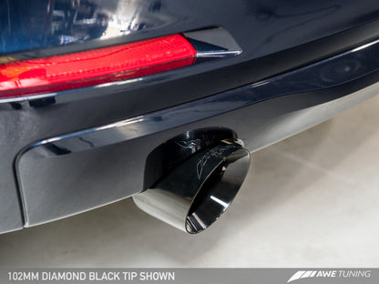 AWE Tuning Touring Exhaust w/ Perfomance Mid Pipe - Diamond Black Tips | 3015-23038
