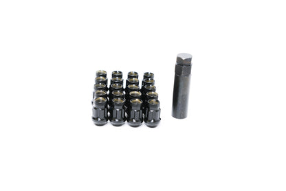 Wheel Mate Muteki HR38 Open End Lug Nuts 12x1.25 Black Chrome / Red Ring.
