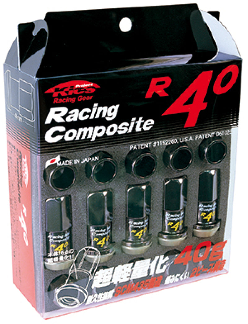 Project Kics 12x1.25 R40 Lug Nuts - Black (20 Pcs).