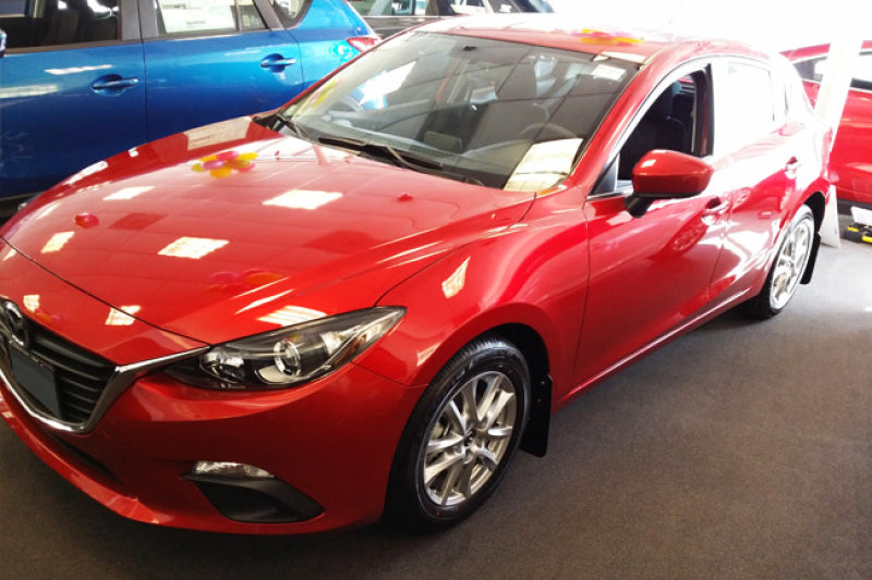Rally Armor 2014+ Mazda3/Mazdaspeed3 UR Black Mud Flap w/ Red Logo.