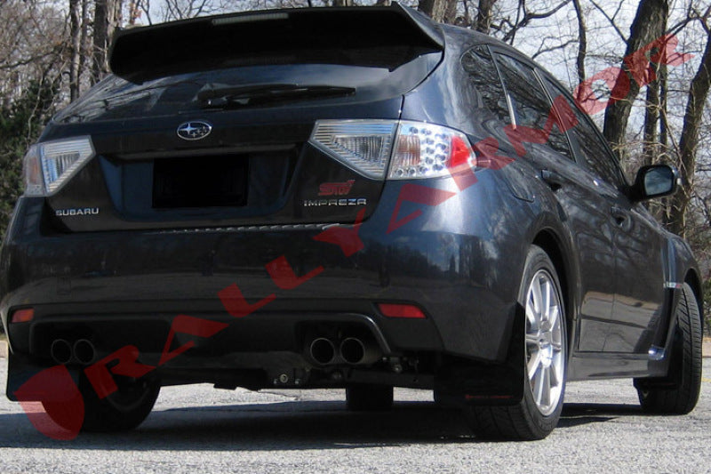 Rally Armor V2 08-11 STI (hatch only) / 11 WRX (hatch only) UR Black Mud Flap w/ Red Logo.