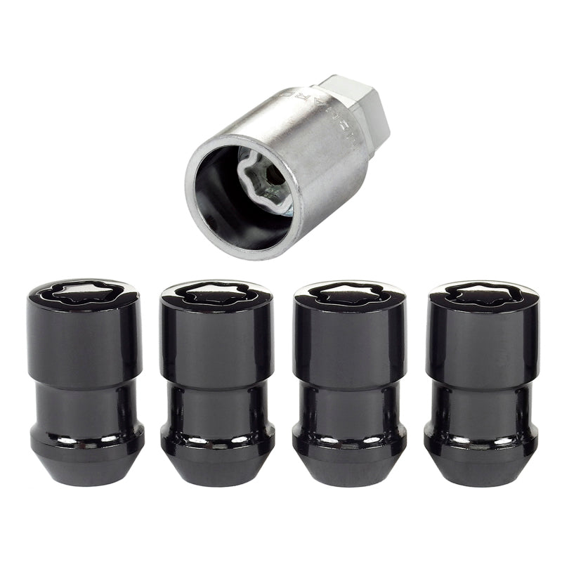 McGard Wheel Lock Nut Set - 4pk. (Cone Seat) 1/2-20 / 3/4 & 13/16 Dual Hex / 1.46in. Length - Black.