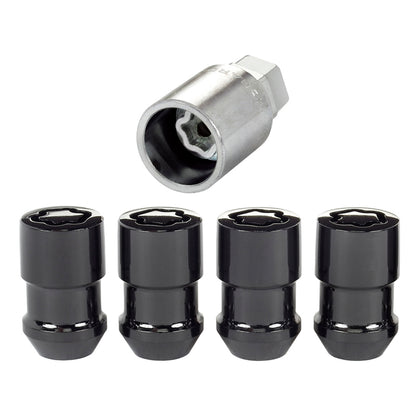 McGard Wheel Lock Nut Set - 4pk. (Cone Seat) 1/2-20 / 3/4 & 13/16 Dual Hex / 1.46in. Length - Black.
