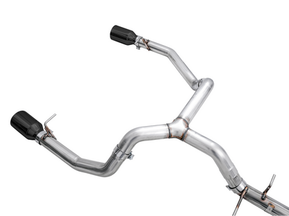 AWE Tuning Catback Split Rear Exit (Flat Bumper) | 3015-33206- Quad Diamond Tips