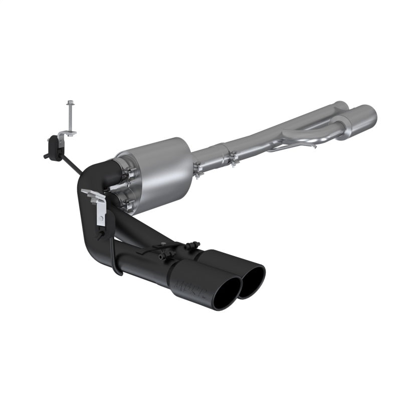 MBRP 2019+ Chevrolet Silverado 1500 4.5L/5.3L Pre-Axle Dual Side Exite w/ 4in OD Tip- Black Coated.