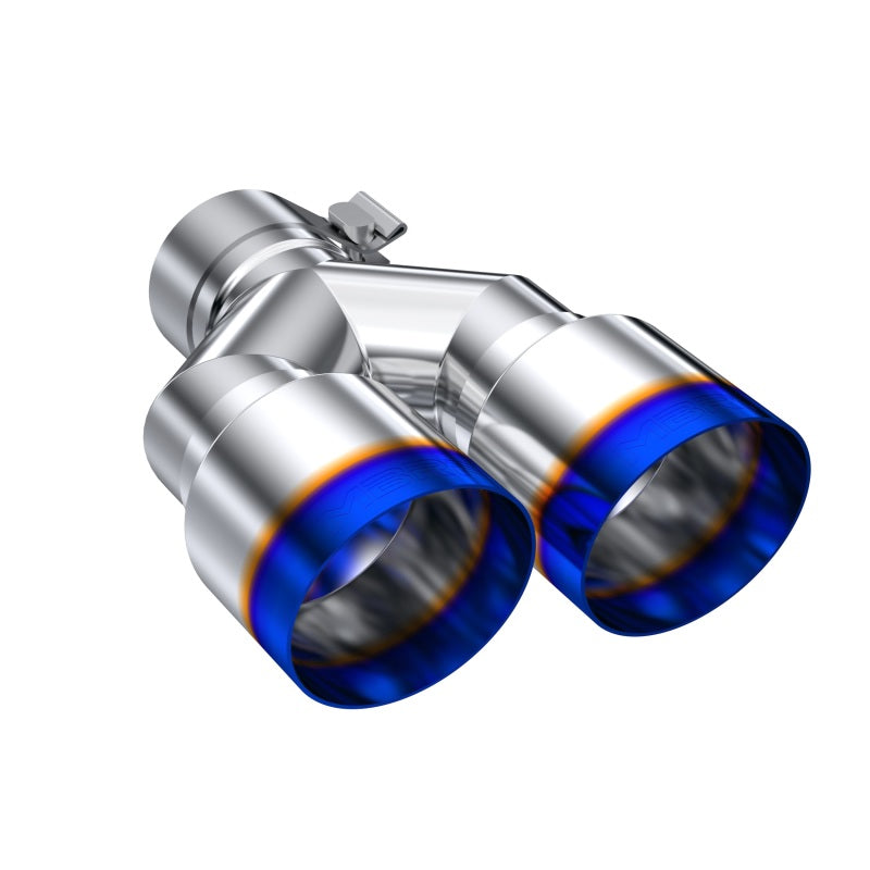 MBRP Burnt End Tip 2.5 ID, Dual 3.5 OD Out, 9.5 length, Single wall 304 Stainless Steel.