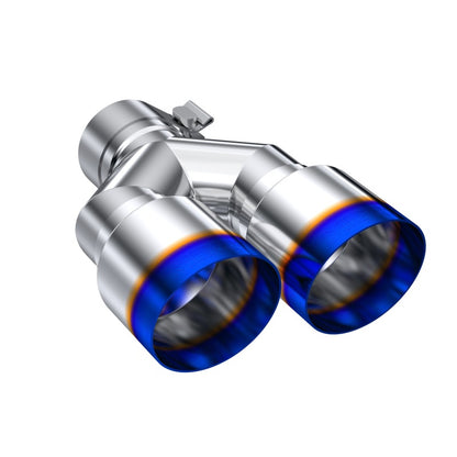 MBRP Burnt End Tip 2.5 ID, Dual 3.5 OD Out, 9.5 length, Single wall 304 Stainless Steel.