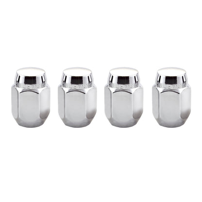 McGard Hex Lug Nut (Cone Seat) M12X1.25 / 13/16 Hex / 1.28in. Length (4-Pack) - Chrome.