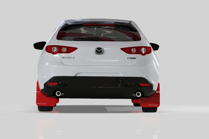 Rally Armor 2019+ Mazda3 GT Sport Hatch UR Black Mud Flap w/ Red Logo.