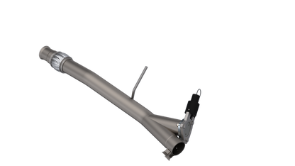 QTP 14-18 Chevrolet Silverado 1500 4.8L/5.3L EC/CC Standard Bed 3in 304SS Aggressor Cutout Mid Pipe.