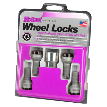 McGard Wheel Lock Bolt Set - 4pk. (Radius Seat) M14X1.5 / 17mm Hex / 26.7mm Shank Length - Black.