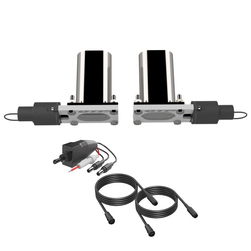 QTP Bolt-On QTEC Dual Low Profile Oval Electric Cutout Valves - Pair.
