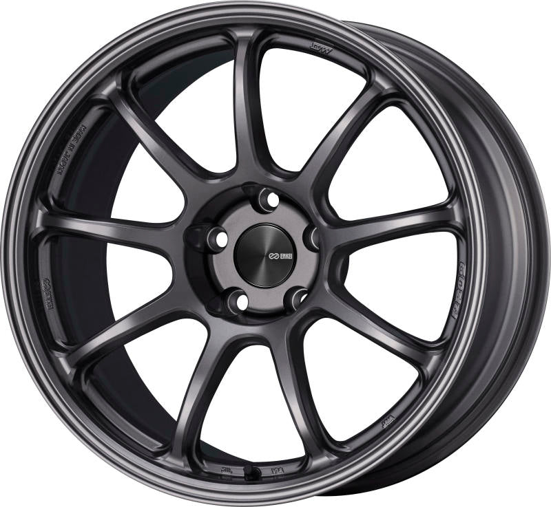 Enkei PF09 18x9.5 5x114.3 40mm Offset 75mm Bore Dark Silver Wheel.
