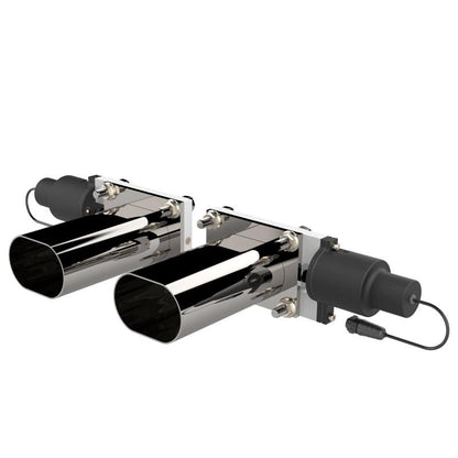 QTP Bolt-On QTEC Dual Low Profile Oval Electric Cutout Valves - Pair.