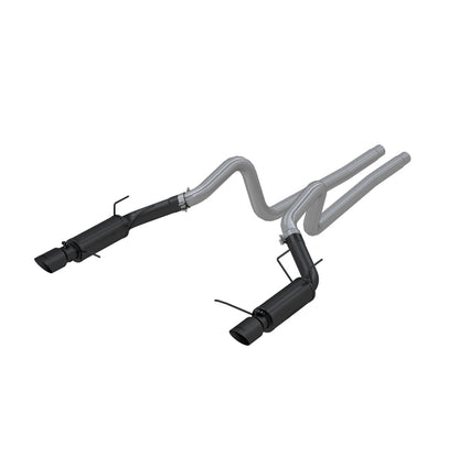 MBRP 11-14 Ford Mustang GT 5.0L 3in Cat Back Dual Split Rear Race Version 4in Tips - Black.