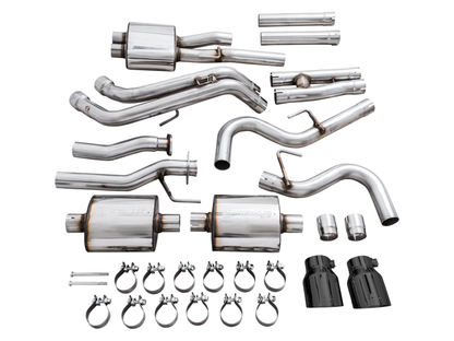AWE Catback Exhaust w/ BashGuard - Diamond Black Tips | 3015-33826
