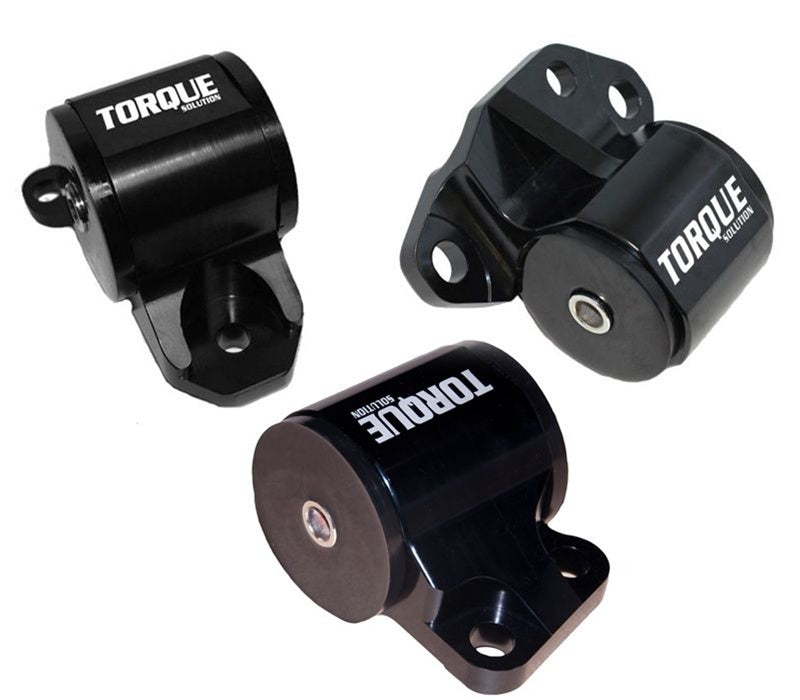 Torque Solution 3pc Billet Engine Mount Kit (2bolt): 92-95 Honda Civic/94-01 Integra/93-97 Del Sol.