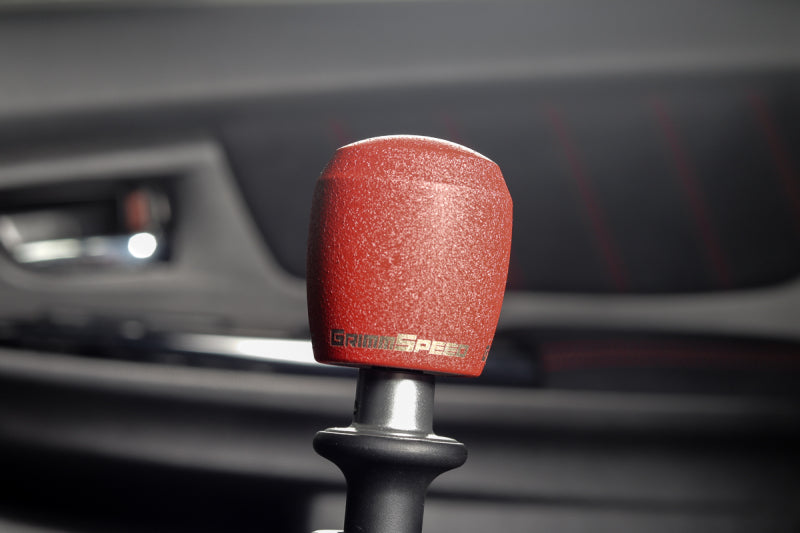 GrimmSpeed Stubby Shift Knob Stainless Steel Red - M12x1.25.