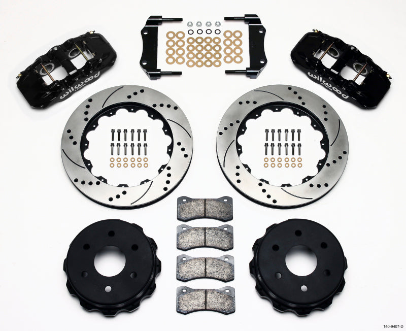 Wilwood AERO4 RearTruck Kit 14.25in Drilled 1999-2010 GM 1500-SUV 1 Piston OE Caliper.